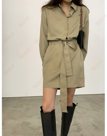 high quality green long sleeves dresses
